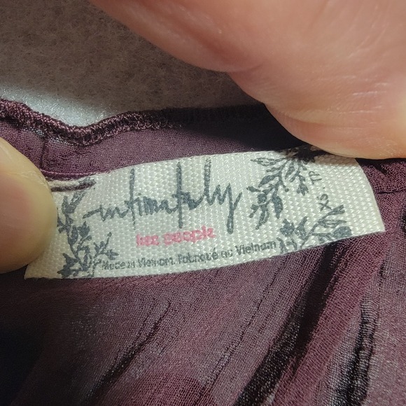 Free People Intimately Juliet Ruffle Bodysuit Size XS Plum Chiffon Sheer Layered - Picture 3 of 7